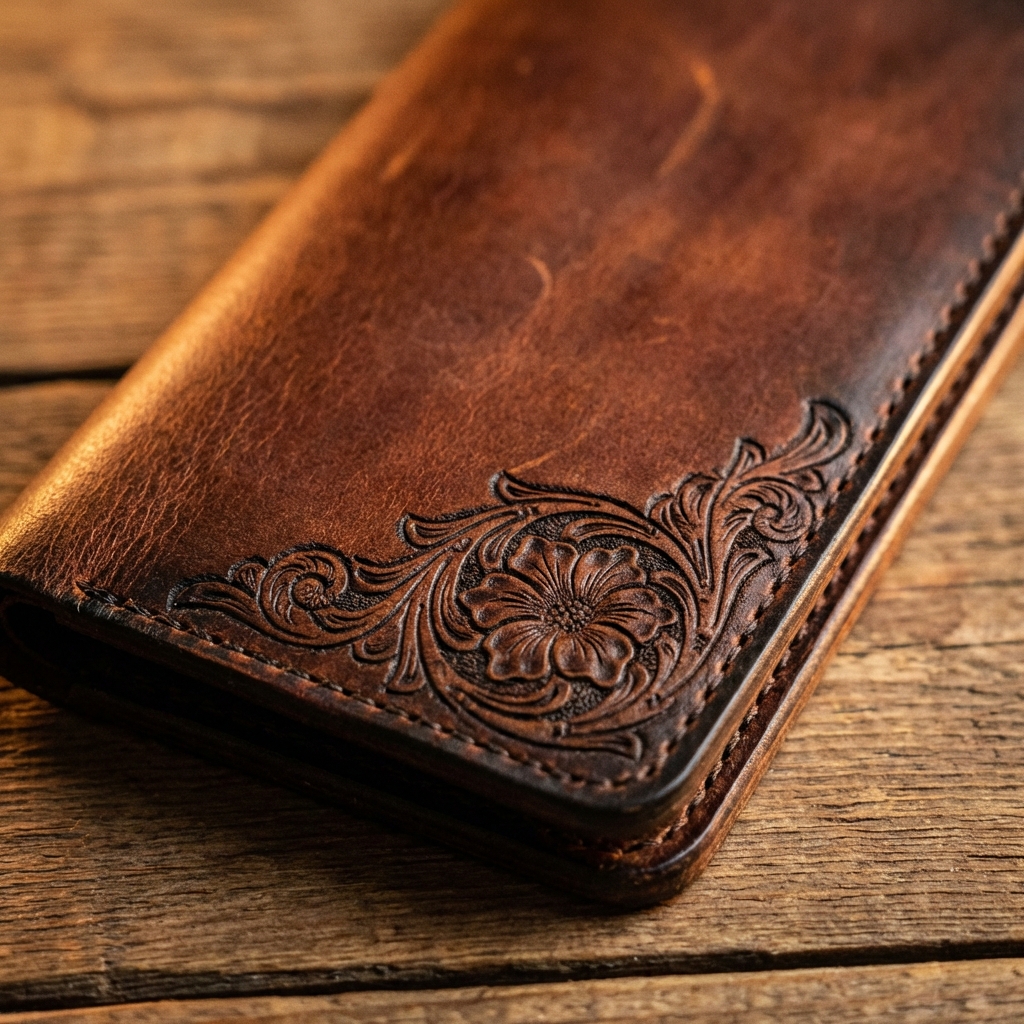フローラル彫刻 ロングウォレット